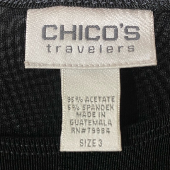 Chico's Travelers Black Slinky Knit Acetate Shell Tank Size 3 (XL) - Picture 3 of 5